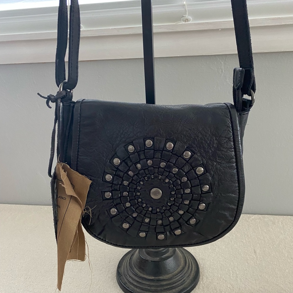 Vilenca Holland Leather Crossbody Studded
